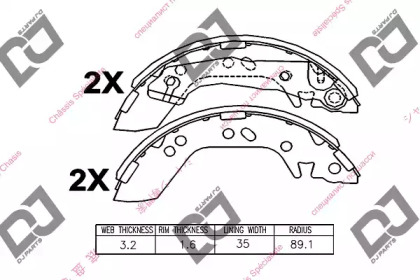 Комлект тормозных накладок DJ PARTS BS1139